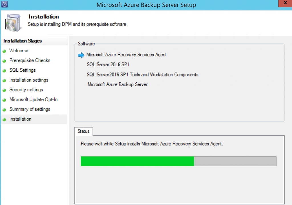 Microsoft Azure Backup Server Setup 2